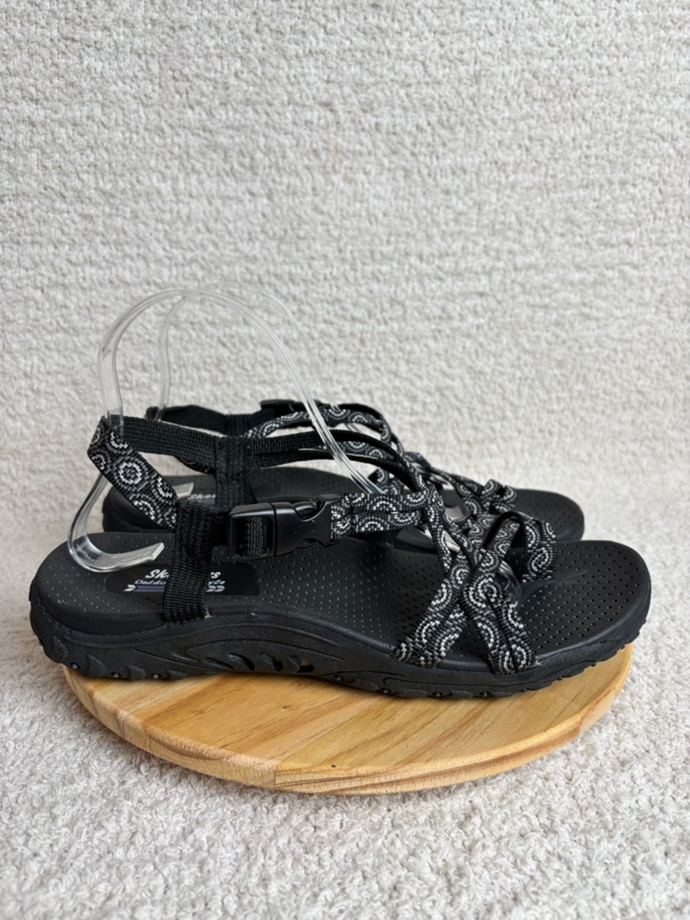 Skechers Sandals Womens 10 Reggae Happy Rainbow Outdoor Sport Comfort in Black